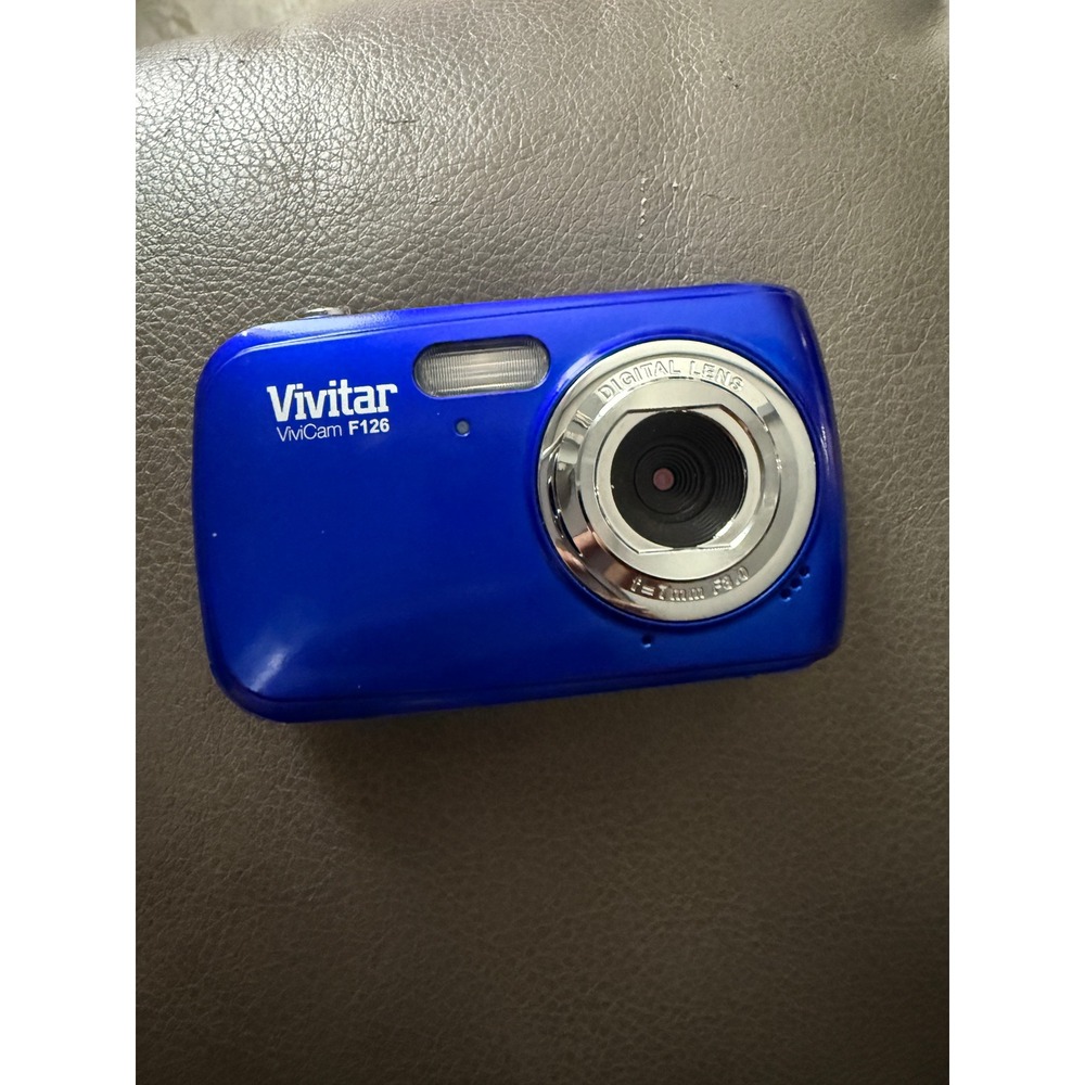 Vivitar VMcam F126 Blue Digital Camera Lens 3x Optical Zoom 12MP HD Video